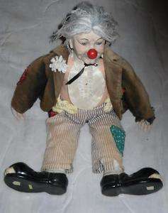 OLD Hobo Clown Porcelain/Clay,Ceramic ? Doll,Sold AS IS  