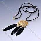   Forever 21 Dream Catcher Black Feather Round Dangle Pendant Necklace