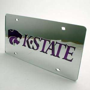 KANSAS STATE INLAID ACRYLIC LICENSE PLATE   SILVER MIRROR BACKGROUND 