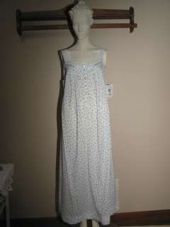   Blue & White Floral Long Cotton Nightgown Gown Sizes S M & L  
