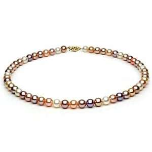  7, 5 8mm Multi Colored Freshwater Pearl Necklace Jewelry
