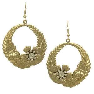  Baccarat Gold Crystal Hook Earrings Jewelry
