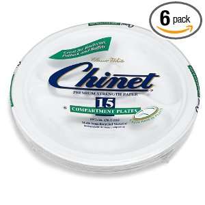  Chinet Premium 10 Inch 3 Compartment Paper Plates, 15 