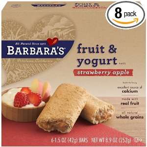 Barbaras Bakery Fruit & Yogurt Bar, Strawberry Apple, 6 Count Boxes 