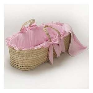 Pink Gingham Moses Basket