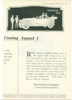 1919 The Winton Six Automobile Ad  