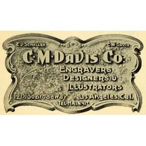   Ad C. M. Davis Engraving Illustrators Los Angeles   Original Print Ad