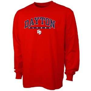 Dayton Flyers Red Mascot Bar Long Sleeve T shirt