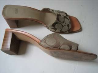 COACH Signature Womens shoes, Sandals SZ 8 B, Made in ITALY  