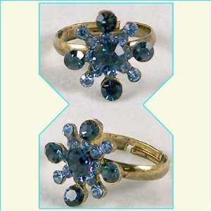  Gorgeous Blue Eight point Star Adjustable Ring Everything 
