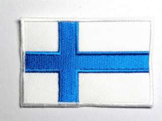FINLAND CROSS BADGE FLAG IRON ON PATCH EMBROIDERED I028  