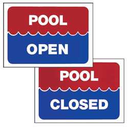 Swimming Pool Plastic Sign 9X12 Pool Open / Closed  