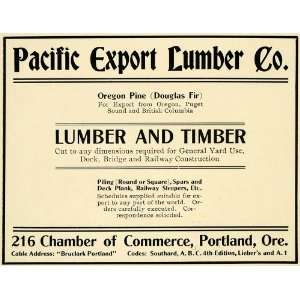  1905 Ad Pacific Export Lumber Timber Pine Portland Wood 