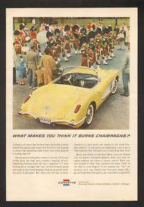 1959 Chevrolet Yellow Corvette Convertible Car Print Ad  