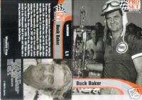 Buck Baker 1992 Pro Set Nascar Legends Card L1  