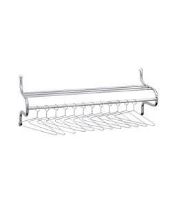 Safco Chrome Shelf Rack with Hangers  