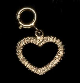 14K Gold Heart Love Valentine Diamond Pendant Charm  