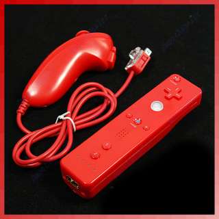 Remote and Nunchuck Controller for Nintendo Wii Red  