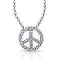 14k White Gold 1/10ct TDW Diamond Peace Necklace (I J, SI1 SI2)