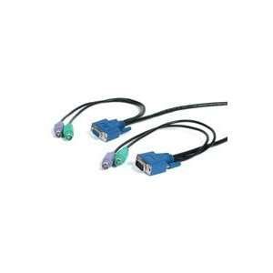  CablesToBuy™ 10Ft Ultra Thin 3 in 1 KVM Cable with Male 