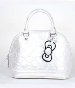 Hello Kitty White Patent Embossed Tote Bag NWT  