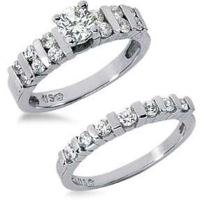  1.89 Carats Diamond Engagement Ring Set Jewelry