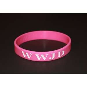  1 PINK Silicon Wristband/ Bracelet WWJD (WWJD on front 