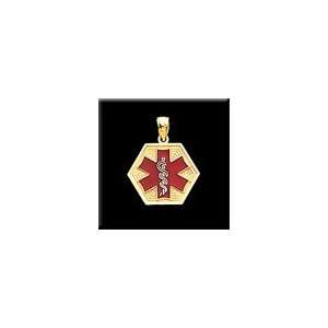   Medical ID Pendant with Red Caduceus Medical Symbol Health & Personal