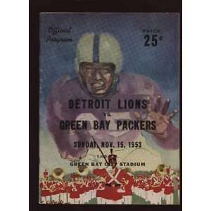  1953 NFL Program Detroit Lions @ Green Bay Packers VGEX 