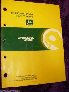 John Deere STX30/38 Operators Manual OMM79649  