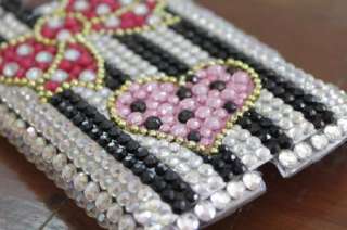 New Bling Diamond Pink Bowknot Back Hard Case Cover For HTC Wildfire 