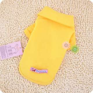 COLORS YELLOW RED BLUE PURPLE DOG Clothes POLO 100% cotton T shirts 