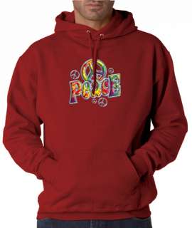 Peace Symbol Tie Dye Texture 50/50 Pullover Hoodie  