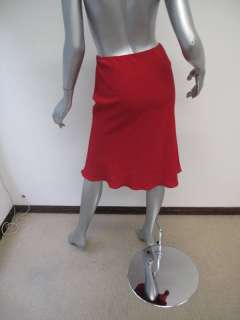 Prada Red A Line Mid Calf Skirt 38  