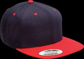 NEW Original Flexfit Blank Snapback Hat Cap Classic Snap Back Flat 