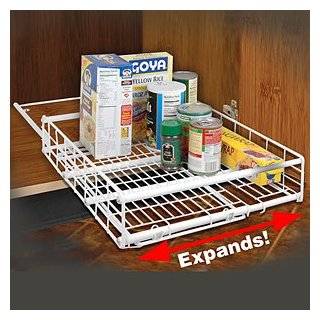   Wheels Expandable Pull Out Kitchen Cabinet Shelf, Wood