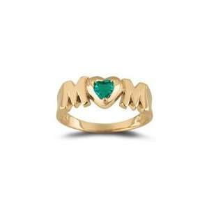  0.20 Ct Emerald Mom Ring in 14K Yellow Gold 5.0 Jewelry