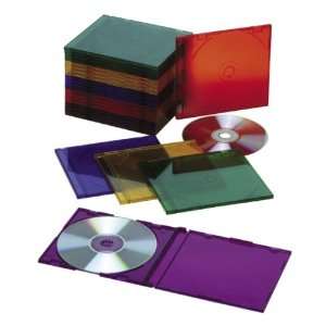  Skilcraft Slim CD Case,Plastic   Red, Blue, Yellow, Green 