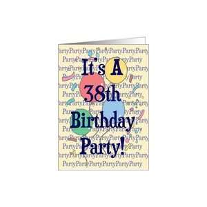  Balloons 38th Birthday Party Invitation Card Toys & Games