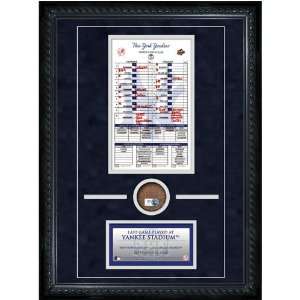   Game Replica Lineup Card Framed With Actual Dirt