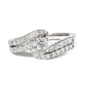  3/4CT Diamond Curve Engagement Wedding Matching Ring Set 