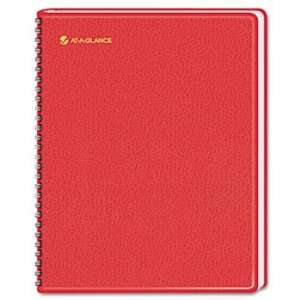  Fashion Unruled Monthly Planner, 6 7/8 x 8 3/4, Red, 2012 