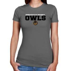  Kennesaw State Owls Ladies Charcoal University Name Slim 