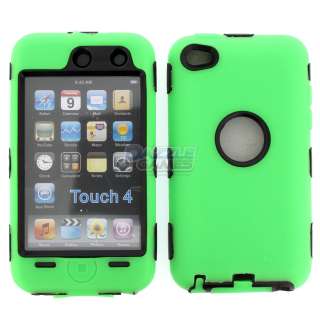   GREEN HARD/SILICONE SKIN CASE COVER FOR IPOD TOUCH 4 4G 4TH GEN  