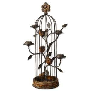  Uttermost 26.3 Inch Abu Candleholder Heavily Distressed 