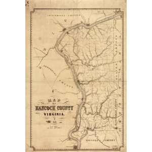  1852 map of Hancock County West Virginia