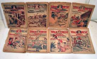 1920s Lot of 8 Pulp Fiction Wild West Mags/Dime Novels  