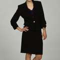 Kasper Womens Black Three piece Beaded Skirt Suit  