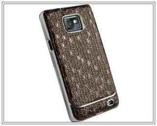 Chrome Diamond Leather Hard Cover Case Fr Samsung Galaxy S2 i9100 SII 