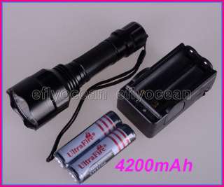 CREE XM L T6 C8 UltraFire 1300 Lumens 5 mode LED Torch Flash + 2x18650 